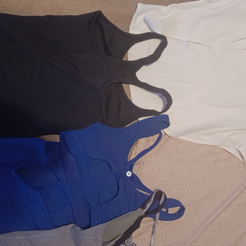 lululemon athletica Tank Tops in Black, White, and Blue